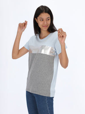 Chest Silver Panel T-Shirt