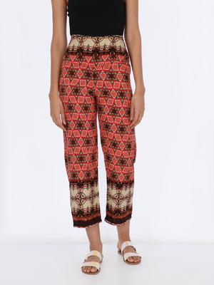 Star Pattern Wide Leg Cut Pants