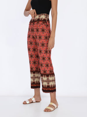 Star Pattern Wide Leg Cut Pants