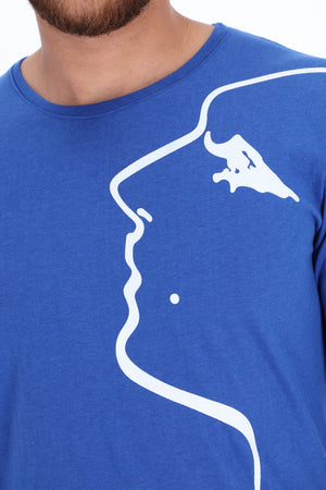 Heroghlephy Men's Face Printed Long Sleeve T-Shirt