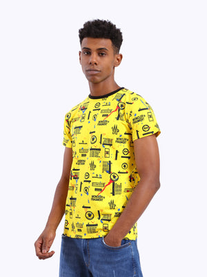 Zigzag Men's All-Over Printed Round Neck T-Shirt