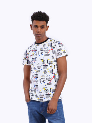 Zigzag Men's All-Over Printed Round Neck T-Shirt