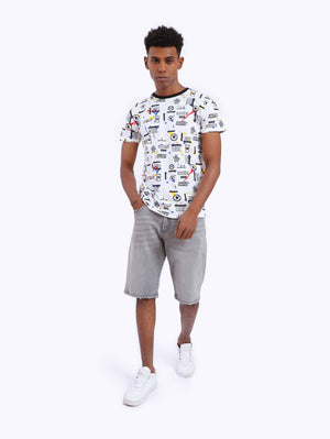 Zigzag Men's All-Over Printed Round Neck T-Shirt