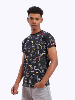 Zigzag Men's All-Over Printed Round Neck T-Shirt