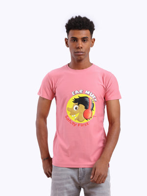 Zigzag Men's Ear Muff Front Print T-Shirt