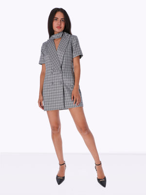 Blazer Dress - Plaid - Double Breasted