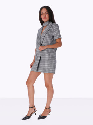 Blazer Dress - Plaid - Double Breasted