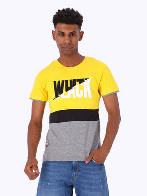 White Rabbit Men's Color-Block Front Text Print T-Shirt