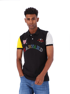 White Rabbit Men's Contrasting Color Sleeves Polo Shirt