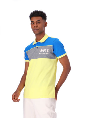 White Rabbit Men's Color Block Logo Print Polo Shirt