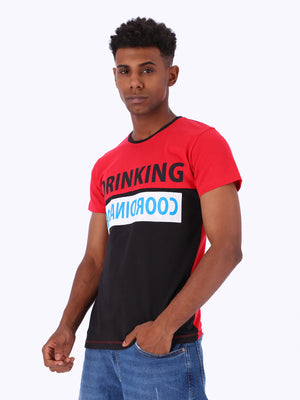 White Rabbit Men's Front print T-Shirt with Color-Block