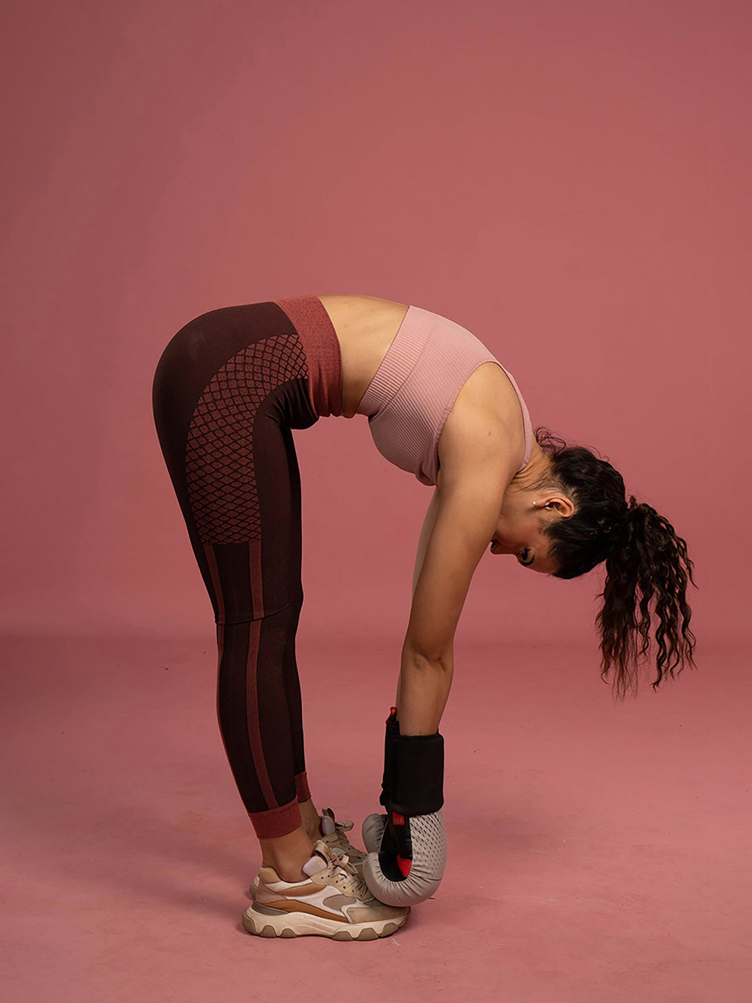 Leggings - Contrast Hems - Side Print