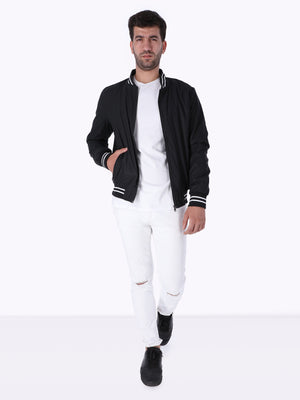 OR Men's Striped Hem Bomber Jacket