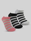 Stitch Women's Pack of 3 Lycra Socket Striped Socks