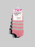 Stitch Women's Pack of 3 Lycra Socket Striped Socks