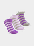 Stitch Women's Pack of 3 Lycra Socket Striped Socks